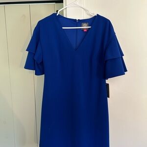 Blue Ruffle Sleeve Dress